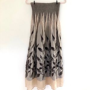 Lapis Floral Strapless Dress